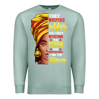 Seafoam black history month shirt african woman afro i am the storm t shirt Premium Sweatshirt - artisFamous