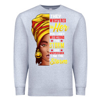 Heather Grey black history month shirt african woman afro i am the storm t shirt Premium Sweatshirt - artisFamous