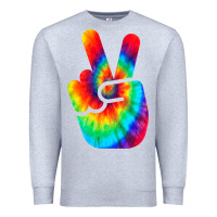 Heather Grey cool peace hand tie dye t shirt for boys and girls Premium Sweatshirt - artisFamous