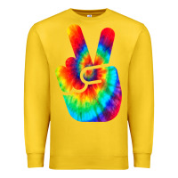 Lemon cool peace hand tie dye t shirt for boys and girls Premium Sweatshirt - artisFamous