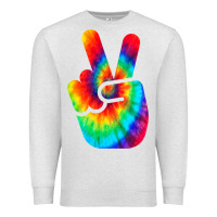 Oatmeal Heather cool peace hand tie dye t shirt for boys and girls Premium Sweatshirt - artisFamous