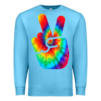 Ocean Blue cool peace hand tie dye t shirt for boys and girls Premium Sweatshirt - artisFamous