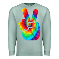Seafoam cool peace hand tie dye t shirt for boys and girls Premium Sweatshirt - artisFamous