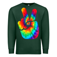 Sports Green cool peace hand tie dye t shirt for boys and girls Premium Sweatshirt - artisFamous