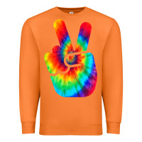 Carrot cool peace hand tie dye t shirt for boys and girls Premium Sweatshirt - artisFamous