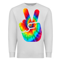 Dove Grey cool peace hand tie dye t shirt for boys and girls Premium Sweatshirt - artisFamous