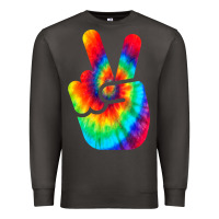 Smoke cool peace hand tie dye t shirt for boys and girls Premium Sweatshirt - artisFamous