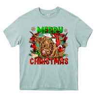 Arona merry christmas cow Heavy Core Tee - CowGirlArtShop