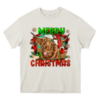 Merry Christmas Cow Heavy Core Tee | Teevron