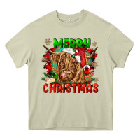 Mossy merry christmas cow Heavy Core Tee - CowGirlArtShop