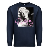 Navy monroe black and white pink handwriting t shirt Premium Sweatshirt - artisFamous
