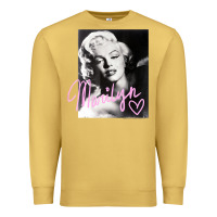 Antique Gold monroe black and white pink handwriting t shirt Premium Sweatshirt - artisFamous