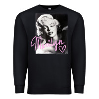 Black monroe black and white pink handwriting t shirt Premium Sweatshirt - artisFamous