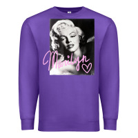 Purple monroe black and white pink handwriting t shirt Premium Sweatshirt - artisFamous