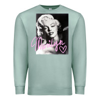 Seafoam monroe black and white pink handwriting t shirt Premium Sweatshirt - artisFamous