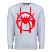 Heather Grey spiderverse miles symbol tag t shirt Premium Sweatshirt - artisFamous
