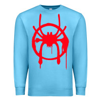 Ocean Blue spiderverse miles symbol tag t shirt Premium Sweatshirt - artisFamous