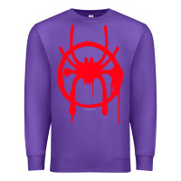 Purple spiderverse miles symbol tag t shirt Premium Sweatshirt - artisFamous