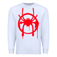 White spiderverse miles symbol tag t shirt Premium Sweatshirt - artisFamous