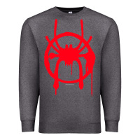 Charcoal Heather spiderverse miles symbol tag t shirt Premium Sweatshirt - artisFamous