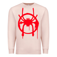 Pale Pink spiderverse miles symbol tag t shirt Premium Sweatshirt - artisFamous