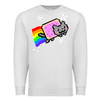 Oatmeal Heather nyan cat t shirt Premium Sweatshirt - artisFamous