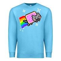Ocean Blue nyan cat t shirt Premium Sweatshirt - artisFamous