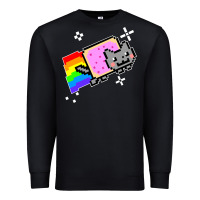 Black nyan cat t shirt Premium Sweatshirt - artisFamous