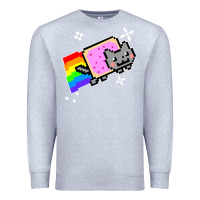 Heather Grey nyan cat t shirt Premium Sweatshirt - artisFamous