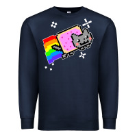 Navy nyan cat t shirt Premium Sweatshirt - artisFamous