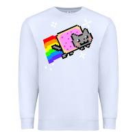 White nyan cat t shirt Premium Sweatshirt - artisFamous