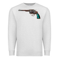 Oatmeal Heather Revolver Handgun Premium Sweatshirt - artisFamous