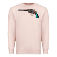 Pale Pink Revolver Handgun Premium Sweatshirt - artisFamous