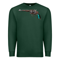 Sports Green Revolver Handgun Premium Sweatshirt - artisFamous