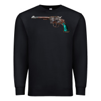 Black Revolver Handgun Premium Sweatshirt - artisFamous