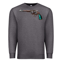 Charcoal Heather Revolver Handgun Premium Sweatshirt - artisFamous