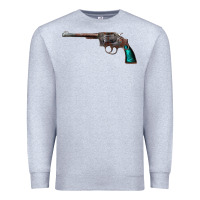 Heather Grey Revolver Handgun Premium Sweatshirt - artisFamous