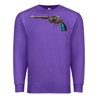 Purple Revolver Handgun Premium Sweatshirt - artisFamous