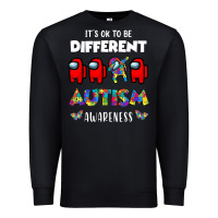 Black a.mong us it's o.kay to be different autism awareness t shirt Premium Sweatshirt - artisFamous
