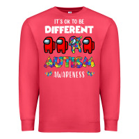 Cardinal a.mong us it's o.kay to be different autism awareness t shirt Premium Sweatshirt - artisFamous
