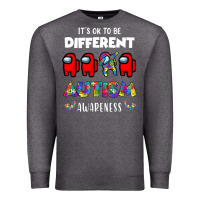 Charcoal Heather a.mong us it's o.kay to be different autism awareness t shirt Premium Sweatshirt - artisFamous