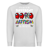 Dove Grey a.mong us it's o.kay to be different autism awareness t shirt Premium Sweatshirt - artisFamous