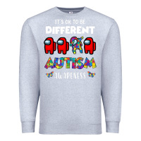 Heather Grey a.mong us it's o.kay to be different autism awareness t shirt Premium Sweatshirt - artisFamous