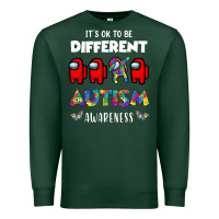 Sports Green a.mong us it's o.kay to be different autism awareness t shirt Premium Sweatshirt - artisFamous