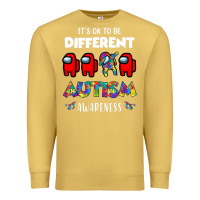 Antique Gold a.mong us it's o.kay to be different autism awareness t shirt Premium Sweatshirt - artisFamous