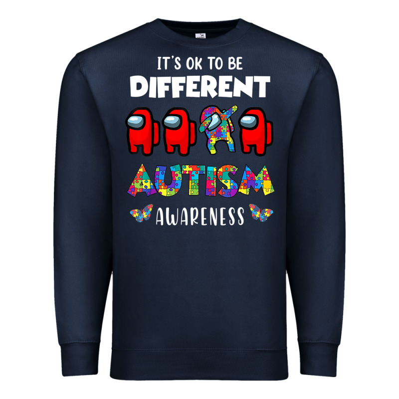A.mong Us It's O.kay To Be Different Autism Awareness T Shirt Premium Sweatshirt by artisFamous | Teevron