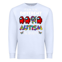 White a.mong us it's o.kay to be different autism awareness t shirt Premium Sweatshirt - artisFamous