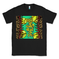 Black Softball leopard tumbler Classic Tee - HowdyJamesFarm