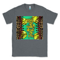 Charcoal Heather Softball leopard tumbler Classic Tee - HowdyJamesFarm
