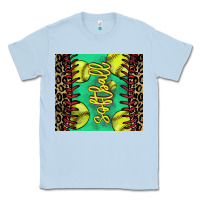 Dusty Blue Softball leopard tumbler Classic Tee - HowdyJamesFarm